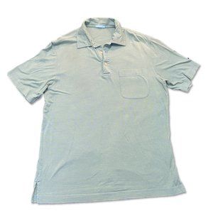 J. McLaughlin - Blue and Green Men's Polo - Sz M